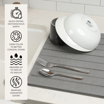 Diatomaceous Earth Stone Drying Mat for Kitchen Counter (11.5